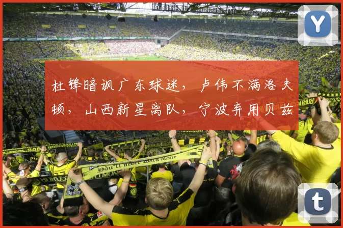 杜锋暗讽广东球迷，卢伟不满洛夫顿，山西新星离队，宁波弃用贝兹利